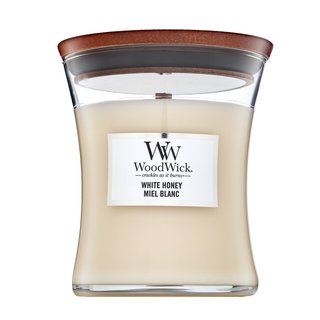 Woodwick White Honey Miel Blanc świeczka zapachowa z drewnianym knotem 275 g