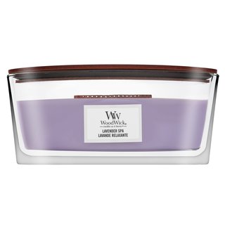 Woodwick Lavender Spa świeczka zapachowa z drewnianym knotem (hearthwick) 453 g