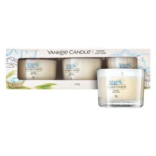 Yankee Candle Clean Cotton świeca wotywna 3 x 37 g