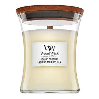 Woodwick Island Coconut świeczka zapachowa z drewnianym knotem 275 g