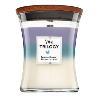 Woodwick Trilogy Calming Retreat świeczka zapachowa z drewnianym knotem 275 g