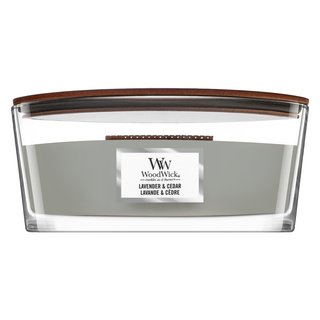 Woodwick Lavender & Cedar świeczka zapachowa z drewnianym knotem (hearthwick) 453.6 g