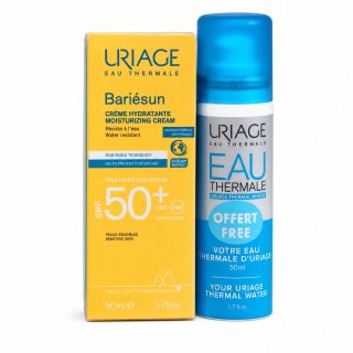 Uriage Bariésun zestaw do uzyskania idealnej opalenizny Moisturising Cream SPF 50+ + Eau Thermale Thermal Water 2 x 50 ml