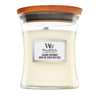 Woodwick Island Coconut świeczka zapachowa z drewnianym knotem 85 g