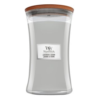 Woodwick Lavender & Cedar świeczka zapachowa z drewnianym knotem 610 g