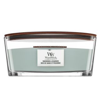 Woodwick Sagewood & Seagrass świeczka zapachowa z drewnianym knotem (hearthwick) 453,6 g