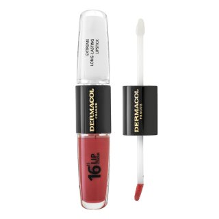 Dermacol 16H Lip Colour długotrwała pomadka i błyszczyk do ust odcień 28 Royal Peony 2x4 ml