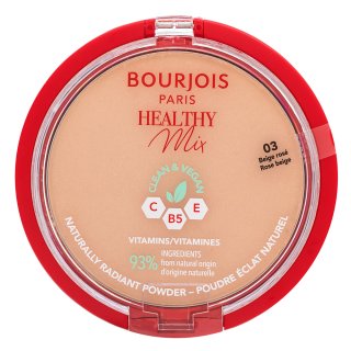 Bourjois Healthy Mix puder matujący nadający skórze promienny wygląd odcień 03 Rose Beige 10 g