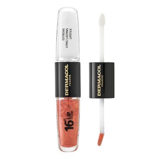 Dermacol 16H Lip Colour długotrwała pomadka i błyszczyk do ust odcień 05 Sparkling Muse 2x4 ml