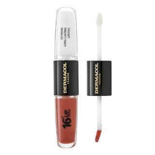 Dermacol 16H Lip Colour długotrwała pomadka i błyszczyk do ust odcień 23 Mocha Brown 2x4 ml