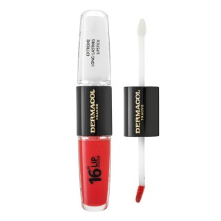 Dermacol 16H Lip Colour długotrwała pomadka i błyszczyk do ust odcień 36 Coral Sunset 2x4 ml