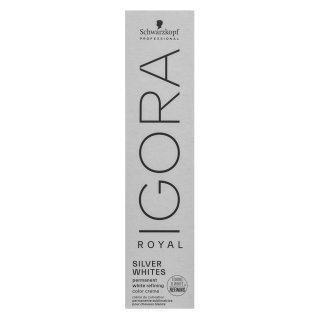 Schwarzkopf Professional Igora Royal SilverWhite Permanent White Refining Color Creme profesjonalna permanentna farba do włosów do włosów siwych i platynowego blondu Silver 60 ml